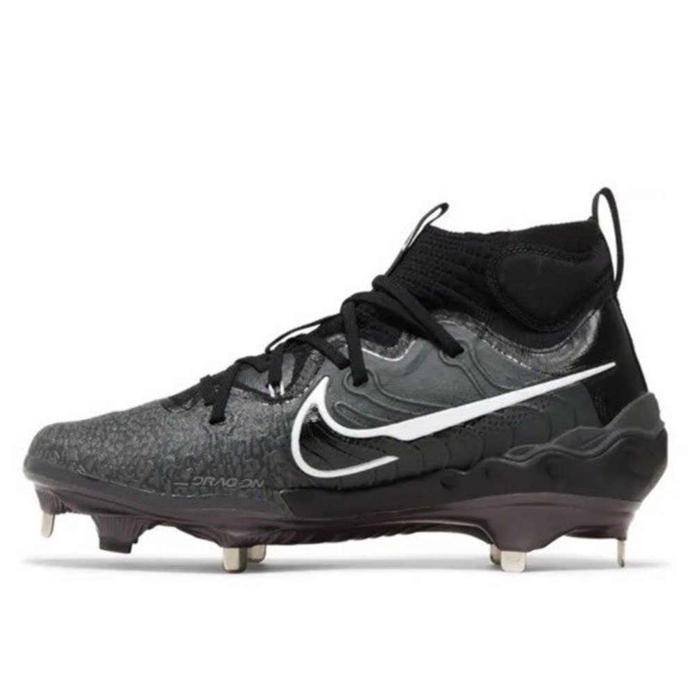 Nike Men Alpha Huarache NXT Black Dark Smoke Grey Cleats Size 7‎ New - Picture 3 of 8